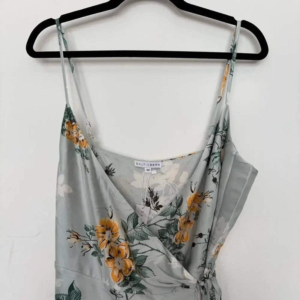 NWT NEW Baltic Born Steffi Tulio Wrap Dress Light Sage Floral - Picture 4 of 8
